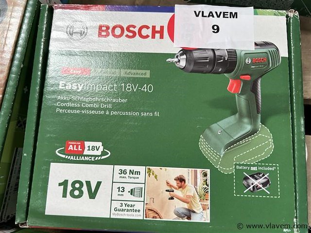 Accu schoef/boormachine, fabr. bosch, (zonder batterij) - afbeelding 1 van  1