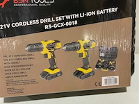 Accu schroefmaschine 21v 2 stuks in koffer 1 met klopfunctie - afbeelding 2 van  3
