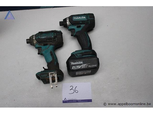 Accu slagschroevendraaier - makita - dtd154 accuboormachine - makita - dhp481 accu - makita - 18v 5.0ah - afbeelding 1 van  5