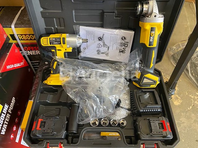 Accu slijper en slagmoersleutel set 36v 4ah - afbeelding 4 van  6