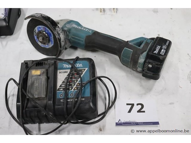Accu slijptol makita dga506, vv oplader, werking niet gekend - afbeelding 1 van  4