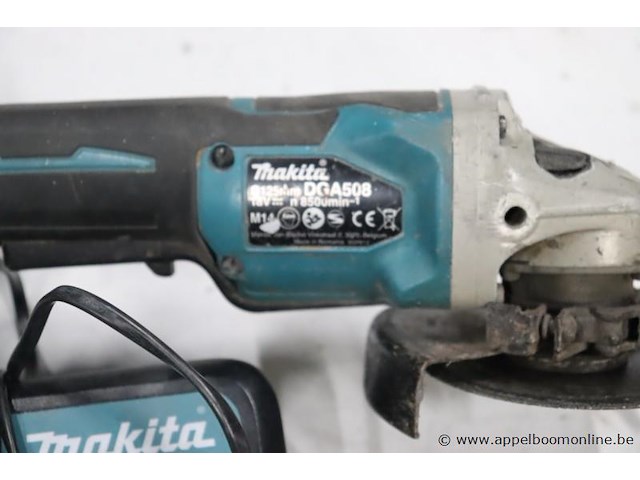 Accu slijptol makita dga508, vv oplader, werking niet gekend - afbeelding 3 van  3