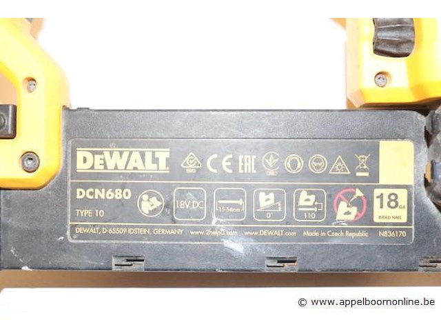Accu tacker dew dcn680, vv oplader en 2 batterijen - afbeelding 4 van  4
