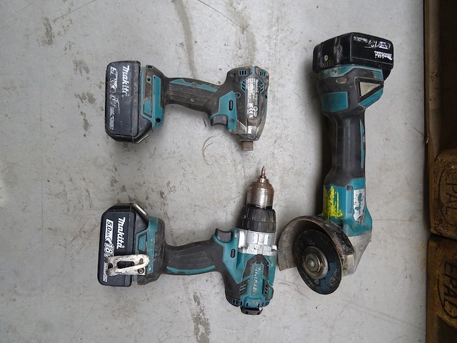 Accu vijsmachine + accu slagschroevendraaier + accu haakse slijper makita - afbeelding 2 van  4