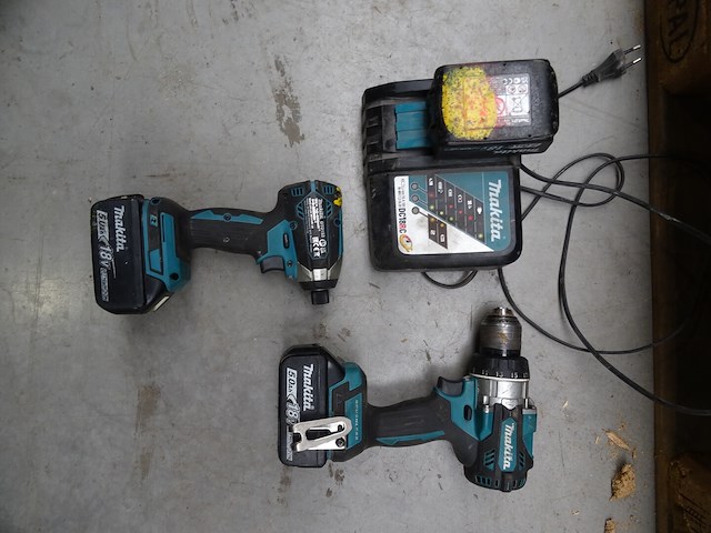 Accu vijsmachine + accu slagschroevendraaier makita - afbeelding 2 van  6