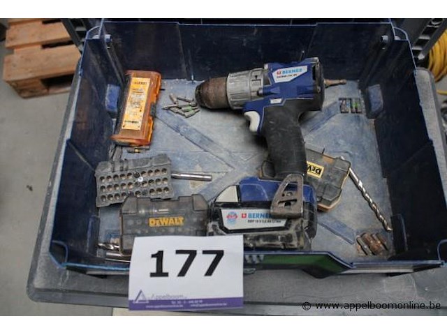 Accuboormachine - berner - bachd02-18 lih accu - berner - bbp 18 v 5.0 ah li-ion toebehoren - bitjes, boren, opbergdoos - afbeelding 1 van  2