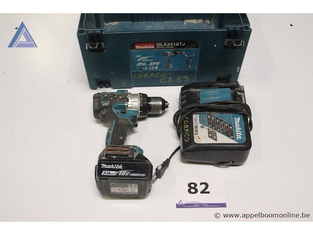 Accuboormachine - makita - dhp486 oplader - makita - dc18rc toebehoren - koffer - afbeelding 1 van  3