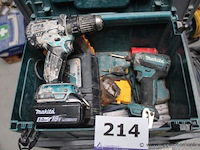 Accuboormachine - makita - dhp486 slagschroevendraaier - makita - dtd153 oplader - makita toebehoren - bitjes, zaagblad, extra onderdelen - afbeelding 1 van  3