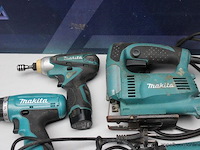 Accuboormachine - makita slagschroevendraaier - makita decoupeerzaag - makita haakse slijper - makita haakse slijper - makita - afbeelding 2 van  3