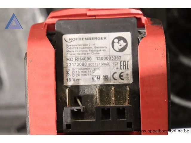 Accuboormachine - rothenberger oplader - rothenberger - li-ion power air cooled toebehoren - boren, koffer - afbeelding 3 van  3