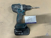 Accuboormachine makita ddf484, 18 v, serienummer 757752 r. inclusief accu en boor.