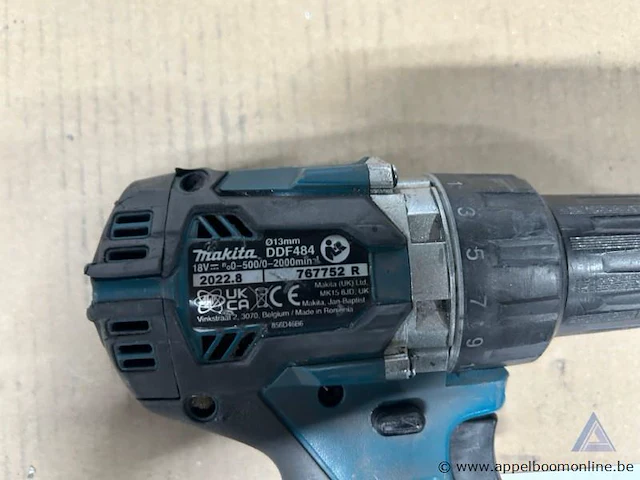 Accuboormachine makita ddf484, 18 v, serienummer 757752 r. inclusief accu en boor. - afbeelding 2 van  2