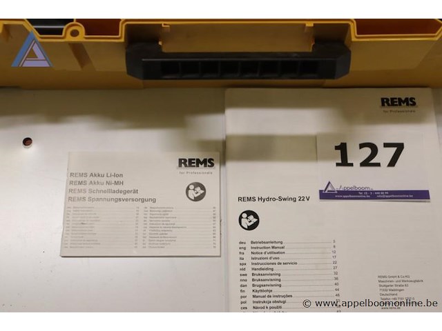 Accupijpenbuiger - rems - hydro-swing 22v toebehoren - matrices, oplader, koffer - afbeelding 2 van  4