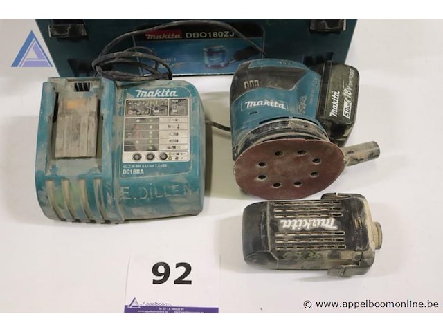 Accuschuurmachine - makita - dbo180 oplader - makita - dc18ra - afbeelding 1 van  3