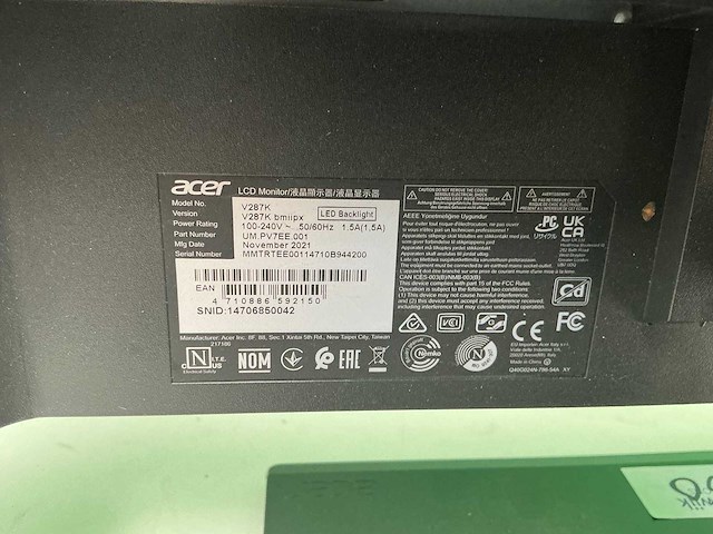 Acer - v287k - monitor - afbeelding 1 van  2