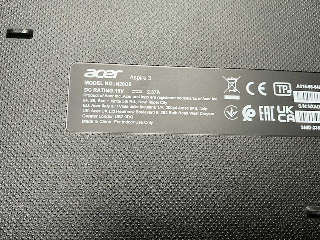 Acer aspire3 laptop - afbeelding 2 van  9