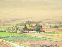 Achille van sassenbrouck (1886-1979), rural landscape near tielt, oil on panel 38 x 45 cm. (14.96 x 17.71 in.), frame: 49 x 56.5 cm. (19.28 x 22.23 in.)