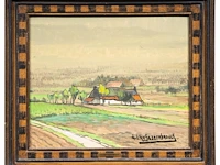 Achille van sassenbrouck (1886-1979), rural landscape near tielt, oil on panel 38 x 45 cm. (14.96 x 17.71 in.), frame: 49 x 56.5 cm. (19.28 x 22.23 in.) - afbeelding 2 van  4