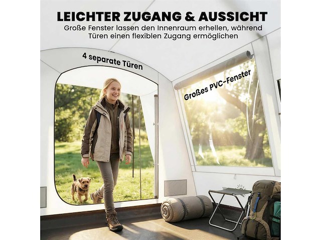 Achterste tent voor 2 tot 4 personen - 320 x 280 x 205 cm - 2-in-1 autotent - afbeelding 5 van  5