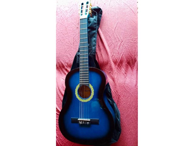 Acoustisch - getekend “martinez" gitaar blauw - afbeelding 1 van  3