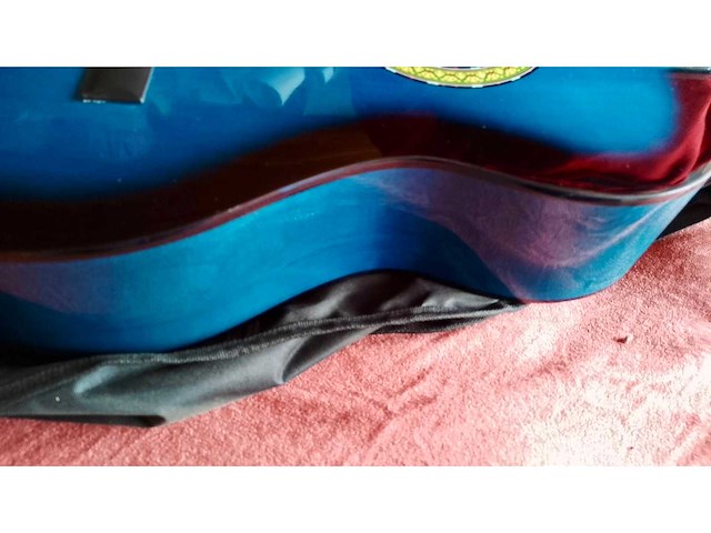 Acoustisch - getekend “martinez" gitaar blauw - afbeelding 3 van  3