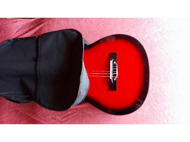 Acoustische gitaar rood - afbeelding 4 van  4