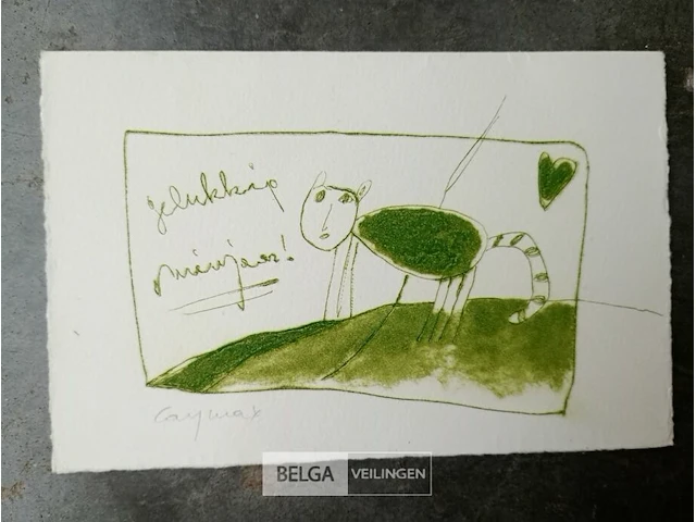 Acryl op papier, katrien caymax, de vogel die zingt - afbeelding 3 van  3