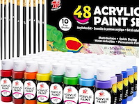Acrylverfset 48 flesjes van 60ml met penselen - afbeelding 1 van  5