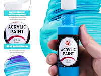 Acrylverfset 48 flesjes van 60ml met penselen - afbeelding 3 van  5