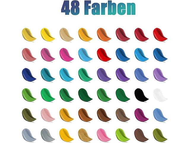 Acrylverfset 48 flesjes van 60ml met penselen - afbeelding 4 van  5