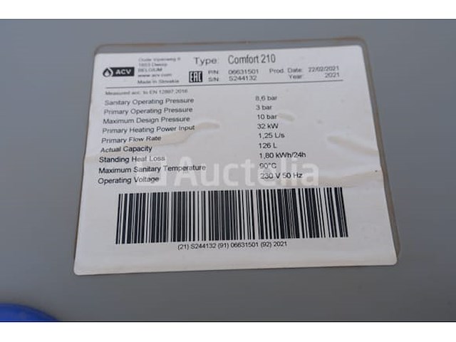 Acv comfort 210 warmwaterboiler (ketel) - afbeelding 9 van  9