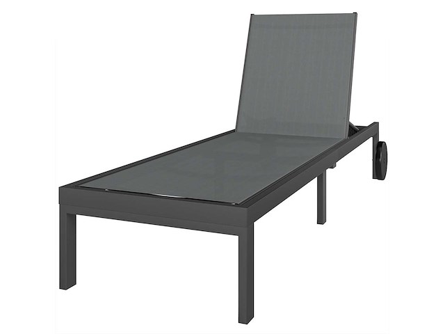 Ademend tuinraam met 6-posities verstelbare rugleuning, wielen, aluminium frame - afbeelding 2 van  6