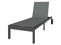 Ademend tuinraam met 6-posities verstelbare rugleuning, wielen, aluminium frame - afbeelding 2 van  6