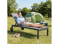 Ademend tuinraam met 6-posities verstelbare rugleuning, wielen, aluminium frame - afbeelding 4 van  6