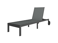 Ademend tuinraam met 6-posities verstelbare rugleuning, wielen, aluminium frame - afbeelding 6 van  6