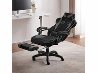Ademende stoffen gamingstoel ergonomische bureaustoel met lendensteun - afbeelding 4 van  4