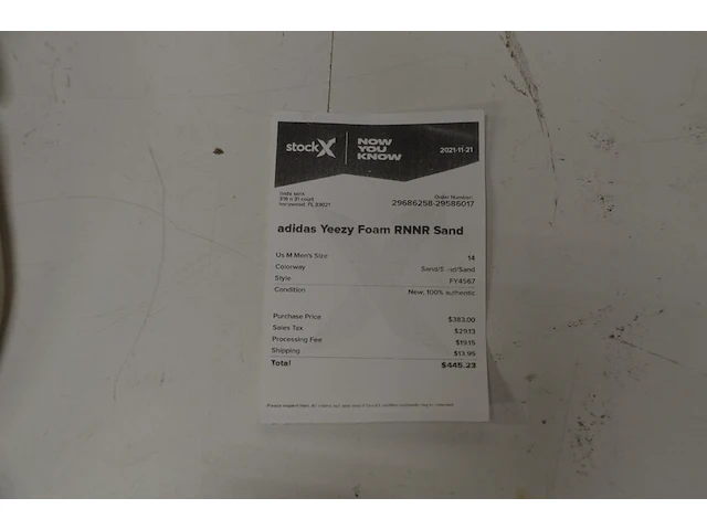 Adidas yeezy foam rnnr sand maat 48,5 nieuw in doos (2) - afbeelding 8 van  9