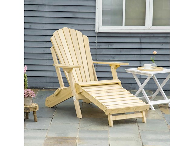 Adirondack opvouwbare tuinstoel met voetsteun (x2) - afbeelding 2 van  6