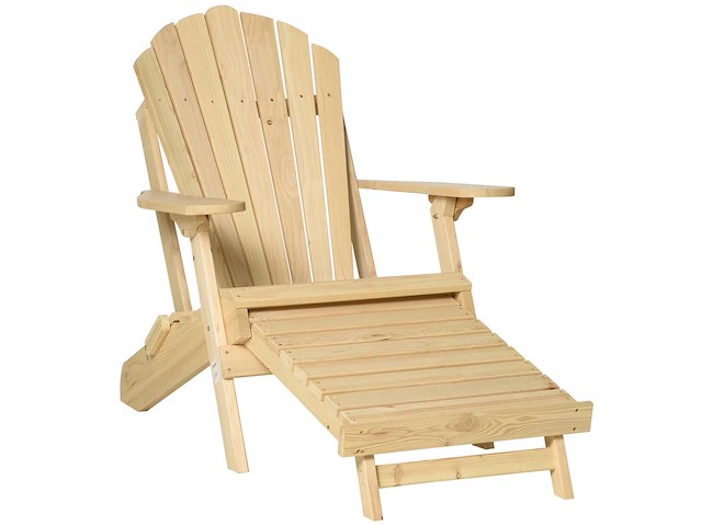 Adirondack opvouwbare tuinstoel met voetsteun (x2) - afbeelding 3 van  6