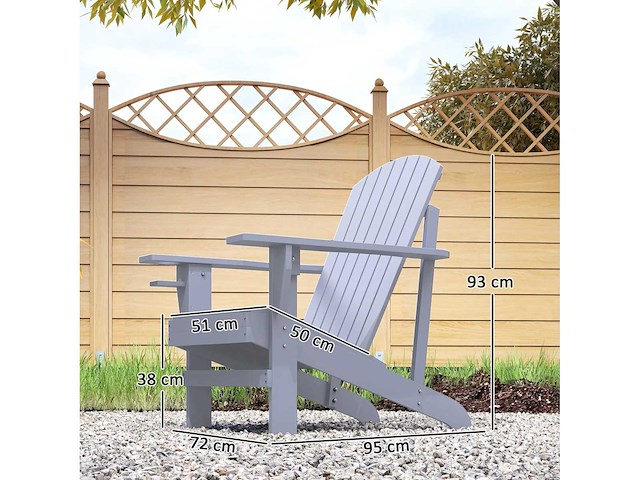 Adirondack tuinstoel met ingebouwde bekerhouder (x2) - afbeelding 4 van  7