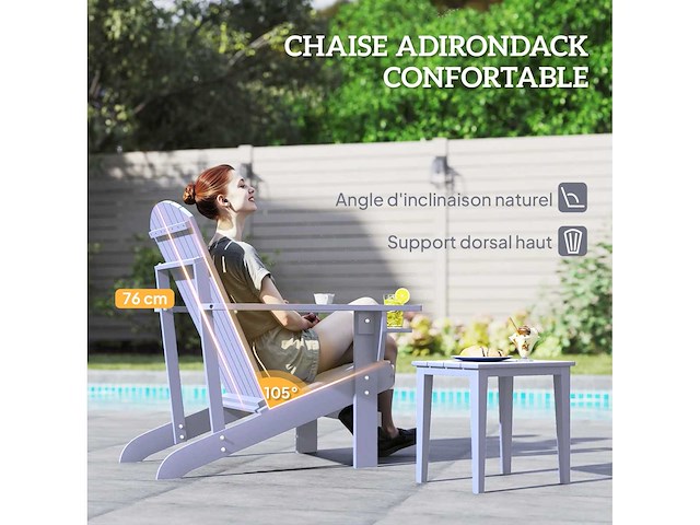 Adirondack tuinstoel met ingebouwde bekerhouder (x2) - afbeelding 5 van  7