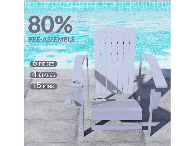 Adirondack tuinstoel met ingebouwde bekerhouder (x2) - afbeelding 6 van  7