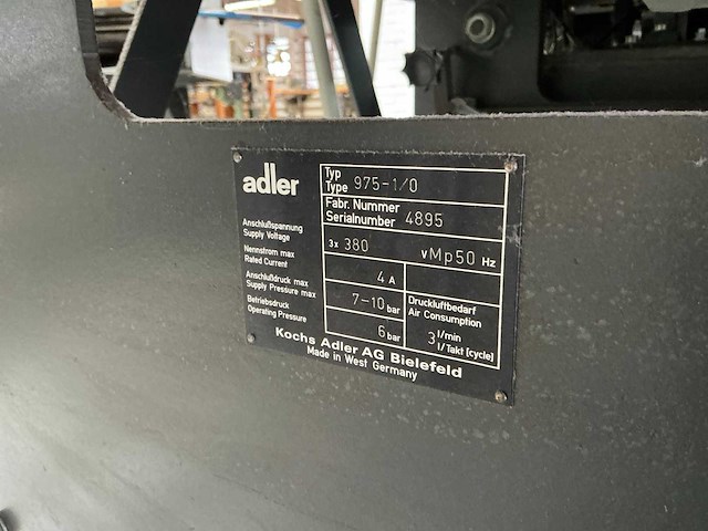 Adler 975-1-1/0 mouwhuisautomaat - afbeelding 8 van  8