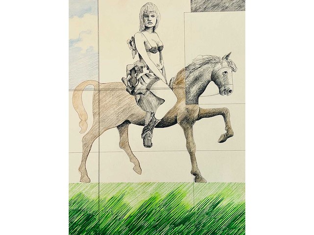 Adriaan de kruijff - ariadne rijdt op puzzle - origineel - afbeelding 1 van  9