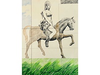 Adriaan de kruijff - ariadne rijdt op puzzle - origineel - afbeelding 1 van  9