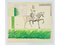 Adriaan de kruijff - ariadne rijdt op puzzle - origineel - afbeelding 3 van  9