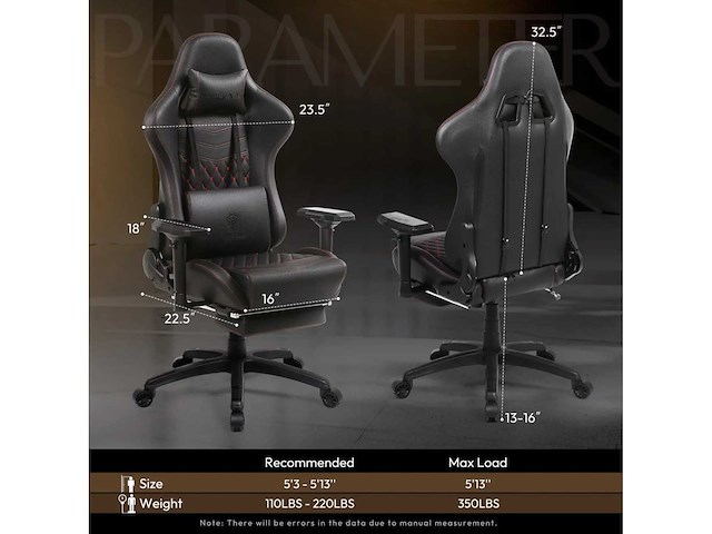 Advanced pu leather gaming chair - afbeelding 7 van  7