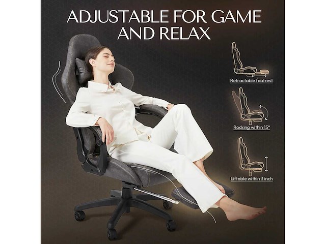 Advanced pu leather gaming chair - afbeelding 3 van  8