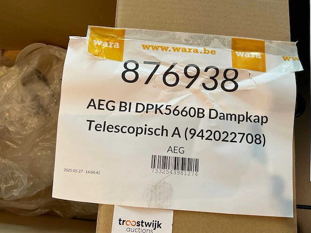 Aeg dpk5660b telescopische afzuigkap - afbeelding 3 van  5
