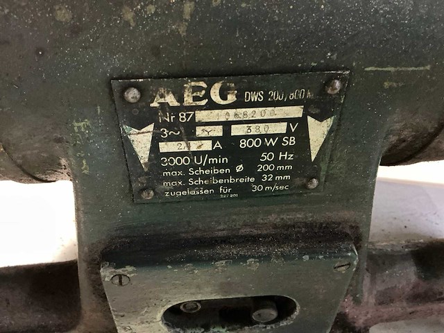 Aeg dws 200/300m bankslijpmachine - afbeelding 3 van  3